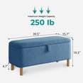 thumbnail image 2 of Othniel 39.5" Blue Boucle Storage Ottoman Bench Wood Legs Modern Footrest for Living Room Bedroom, 2 of 9