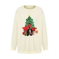 thumbnail image 1 of Kmbangi Pull en Molleton pour Femmes Manches Longues Col Rond Chandail en Molleton de Noël pour Automne Hiver, 1 of 9