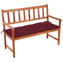 vidaXL Outdoor Patio Bench Wooden Garden Bench with Cushion Solid Wood Acacia
