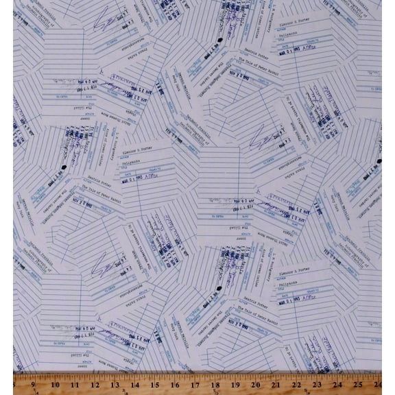 Cotton Library Cards Books Notecards Librarian White Cotton Fabric Print by the Yard (42709A-16)