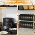 thumbnail image 4 of Heavy-Duty Adjustable Tire Rack – Supports Up to 500 lbs Mobile Tire Storage Organizer for 8+ Tires | Built with Industrial-Gauge Steel, 4 of 7