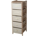 thumbnail image 2 of Organization Drawers with Natural Wood Shelf and Five Fabric Storage Bins- Lightweight and Perfect for Dorms, Bathrooms or Bedrooms by Lavish Home, 2 of 2