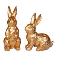 thumbnail image 1 of 2 piezas de adorno de conejo de Pascua tallado en resina dorada, estatua de animal, decoración para el hogar, la oficina, fiestas, escritorios, 1 of 8