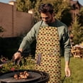 thumbnail image 4 of Beige Buffalo Pattern Apron-Garden Aprons for Women with Pockets-Cotton Linen Waterproof Kitchen Cooking Gardening Aprons Adjustable for Kitchen,Cooking,BBQ and Salon 33x27 Inch, 4 of 7