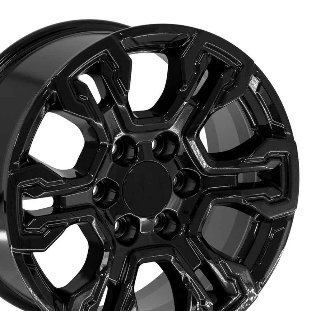 OE Wheels CV65 18 Inch Rims Fit Silverado 1500 ZR2 Style 6x139.7 18x8.5 Gloss Black - Hollander 14089 (Set of 4)
