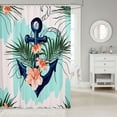 thumbnail image 2 of Anchor Shower Curtains,Flowers Bathroom Curtains for Kids Teens Boys Girls,Floral Botanical Nautical Theme Waterproof Bath Curtains,with 12 Hooks Suits for Bathtub, 72" W x 72" L, 2 of 6