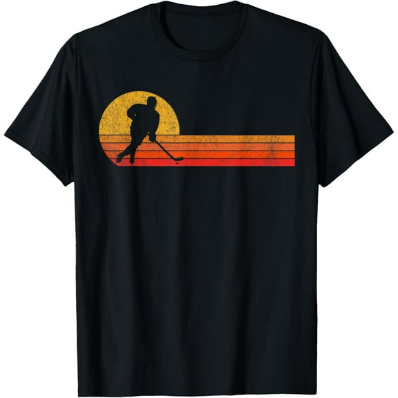 Ice Hockey For Boys Hockey Player Stick Retro T-Shirt