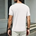 thumbnail image 6 of Domuza Men's T-Shirts Casual Solid Short Sleeve Tee Soft Breathable Workout Round Neck Top Summer Basic Comfy Slim Fit Pullover White S, 6 of 8