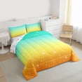 thumbnail image 3 of Castle Fairy Kids Teens Universe Galaxy Cosmos Bedding Comforter Set 2pcs,Starry Sky Twin Comforter Sets Microfiber,Green Yellow Gradient Breathable Bedding Set,Lightweight Room Decor,Reversible, 3 of 8