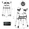 thumbnail image 2 of Costway Foldable Aluminum Alloy Walker Wheel Walking Frame W/ Seat & Armrest Pad, 2 of 10