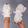 thumbnail image 3 of Rokment Women Retro Color Block Running Trainners Skate Shoes Comfortable Suede Platform Non Slip Jogging Walking Tennis Sneakers for School Streetwear Casual, 3 of 9
