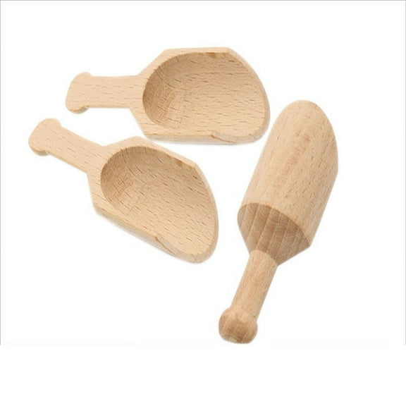 Wooden Scoops Bath Salt Spoon Candy Flour Spoon Scoops Kitchen Utensil HwUPAUWL