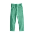 thumbnail image 2 of Vornjynx Girls Cotton Pants High Waist Lightweight Straight Fit Summer Casual Comfort Pants Green Size 4, 2 of 10