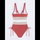 thumbnail image 4 of Bikini de Dos Piezas para Mujer, Cintura Alta, Cuello Halter, Traje de Baño, Color Rojo Ladrillo, Talla M, 4 of 7