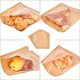 thumbnail image 4 of Nvzi 100Pcs Bakery Bags 7.08 x 7.48 Inches Heat Sealable Donut Bag with Window Paper Sandwich Bag Grease Resistant Cookie Packaging Kraft Sleeves -Khaki, 4 of 4