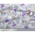 thumbnail image 2 of Soimoi Blue polyester Crepe Fabric Leaves & Floral Print Sewing Fabric BTY 52 Inch Wide, 2 of 3