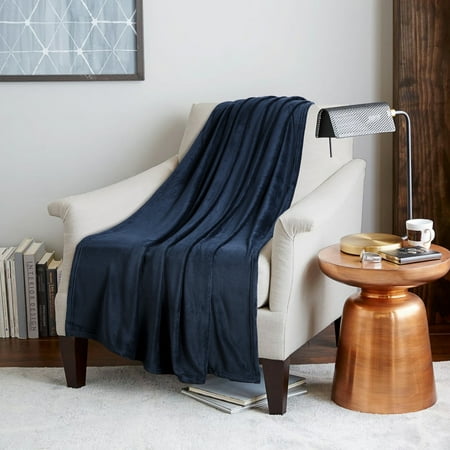 Bedsure Flannel Fleece Blanket Navy Twin