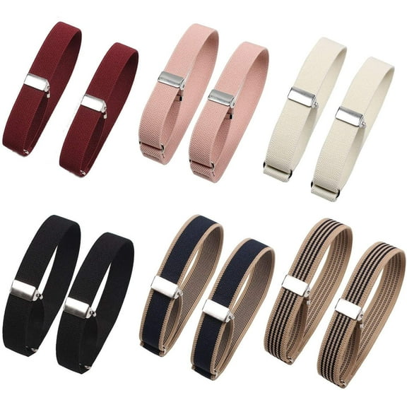 BZUEPRS 12Pcs/6 Pairs Unisex Elastic Adjustable Armbands Anti-Slip Shirt Sleeve Holders Armbands Sport Armband Strap for Women and Men, 6 Colors