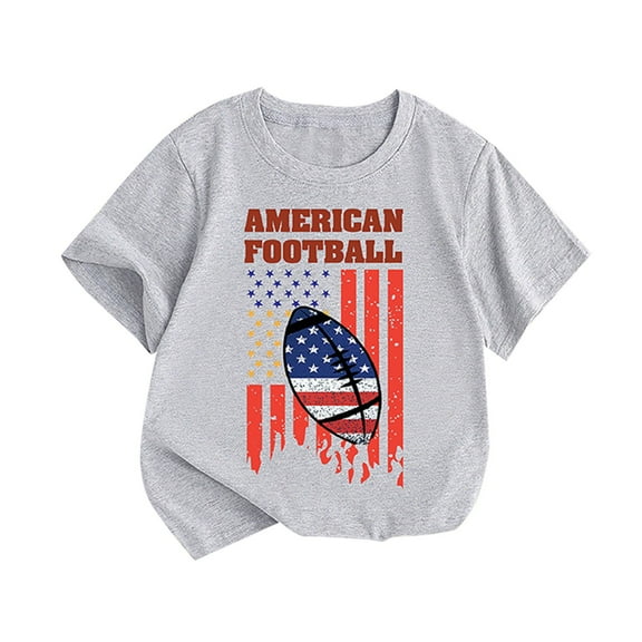 EnJoCho Little Children Holiday Blouse Toddler Kids Crewneck Short Sleeve Independence Day Tops Summer Boys Girls Black American Flag Print T Shirt 4th Of July Top