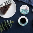 thumbnail image 6 of FMSHPON Mermaid Ocean Sea Turtle Set of 6 Round Coaster for Drinks, Absorbent Ceramic Stone Coasters Cup Mat with Cork Base for Home Kitchen Room Coffee Table Bar Decor, 6 of 6