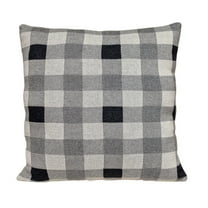 Parkland Collection Graham 20x20" Gingham Plaid Cotton Throw Pillow in Gray