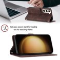 thumbnail image 5 of Tarise Phone Case for Samsung Galaxy S23 5G Case, Premium PU Leather Card Holder Wrist Strap Magnetic Closure Flip Stand Function TPU Interior Book Cover for Samsung S23 5G Wallet Case, Brown, 5 of 7