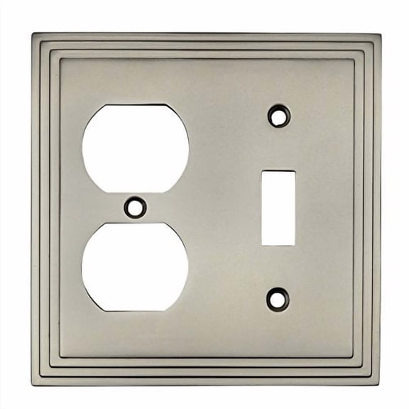 Cosmas 25068-SN Satin Nickel Single Toggle / Duplex Combo Electrical Outlet Wall Plate / Cover
