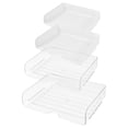 thumbnail image 4 of Masteelf 4Pcs Clear Stackable Desk Organizer Plastic Letter Trays Rectangular Paper Holder for Office Desktop White, 4 of 6