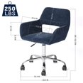 thumbnail image 3 of Homycasa Fabric Office Chair Chrome Base-Dark Blue, 3 of 14