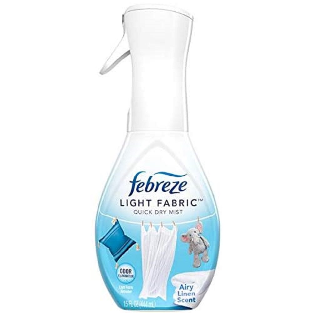 FEBREZE Light Fabric Quick Dry Mist, Airy Linen Scent, 15 fl oz ( Pack