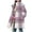 Pink-03, variant on STETMN Fleece Lined Long Coat for Women Button Lapel Plaid Warm Jacket Loose Fall Coat with Pocket