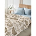 thumbnail image 4 of Vintage Spring Floral California King Size Flat Sheet, Wrinkleproof & Fadeproof Cooling Flat Bed Sheet Only, Summer Botanical Farmhouse Breathable Soft Bedding Top Sheets 108 x 98 Inches, 4 of 8