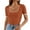 Rust, variant on Women's Short Sleeve Square Neck T Shirt 2024 Ribbed Color Block Slim Fit Summer Basic Tee Tops