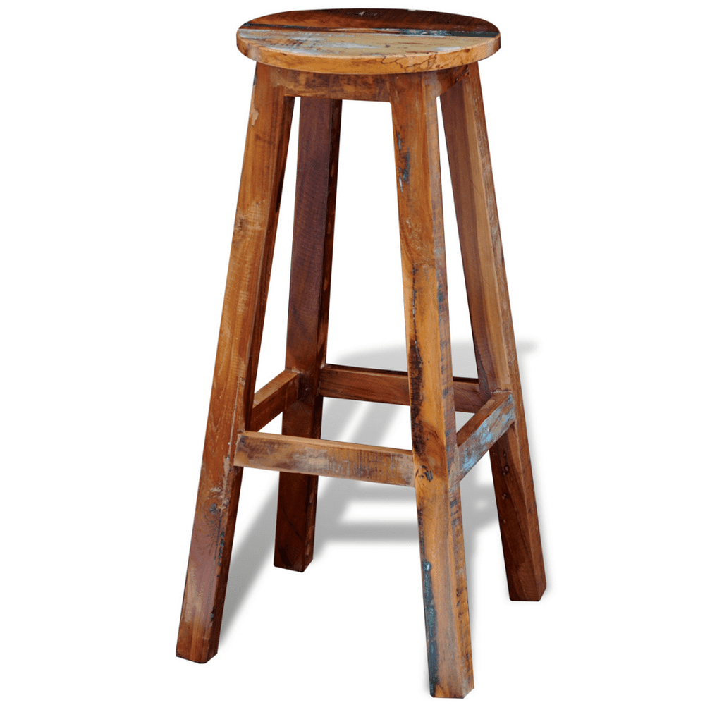 High Bar Stool Chair - Reclaimed Solid Wood - Walmart.com - Walmart.com