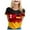 Red, variant on TSADFHJI Long Sleeve Shirt Women Cotton Women European Cup Flag Printed Short Sleeve Round Neck T Shirt Top Xxl White