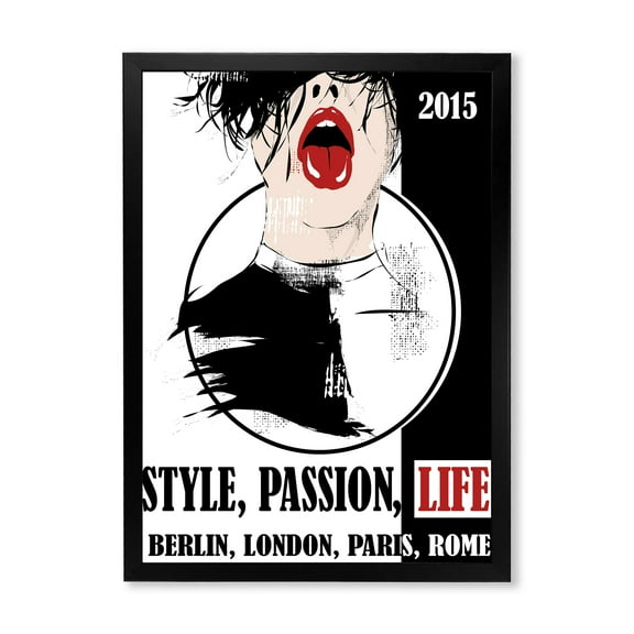 Designart 'Style Passion Life Fashion Woman VIII' Vintage Framed Art Print