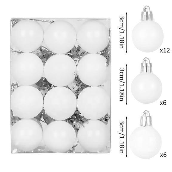 24PCS Christmas Tree Bauble Hanging Home Party Ornament Decor 3CM