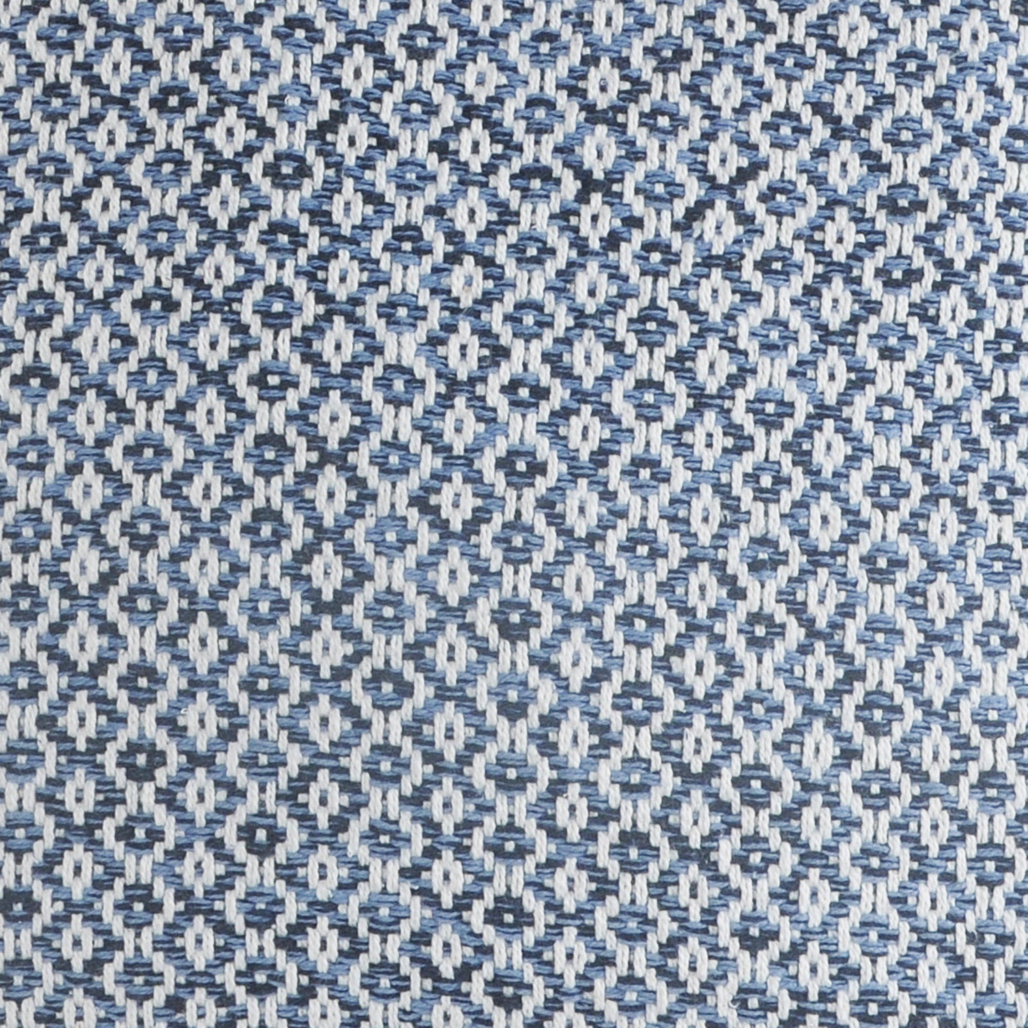 Laddha Home Designs Handwoven Geometric Square Throw Pillows - 18" - Navy Blue and White - Set of 2