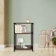 thumbnail image 2 of Fionafurn 3 Tier Industrial Shelf Set of 2, Wood Bookcase Organizer with Metal Frame，Brown, 2 of 8