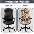 thumbnail image 4 of FKELYI Red Rose Leaf Print Office Chair Cover Computer Chair Covers Removable Chair Protector Slipcover Stretch Fabric Boss Chair Covers for Home Office, Small, 4 of 6
