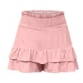 thumbnail image 5 of Kaemgyyd Flowy Shorts for Women Casual Wide Leg Boho Ruffle Tiered Mini Shorts Smocked High Waist Golf Tennis Cute Shorts, 5 of 6