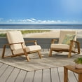thumbnail image 2 of Noble House Reyna Contemporary Acacia Wood Solid Print Club Chairs with Cushions, Beige Set of 2, 2 of 8