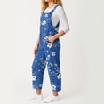 thumbnail image 5 of WTOBBY Women's Casual Sleeveless Jumpsuit with Retro Floral Print, Fashionable Loose Fit Design for Comfortable and Stylish Everyday Wear,Blue2XL, 5 of 5