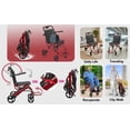 thumbnail image 2 of Queroig Foldable Transport Wheelchairs for Adults, Lightweight 18.5lbs Travel Wheelchair with 8" Rear Wheels & Hand Brakes, Portable Aluminum Alloy Wheelchair, Supports 175lbs Capacity, 2 of 8