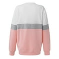 thumbnail image 5 of iMESTOU Colorblock O-Neck Sweatshirt for Women Trendy Women's Long Sleeve Sweatshirt Soft Sweatshirt XL Pink, 5 of 5