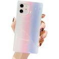 thumbnail image 1 of Compatible with iPhone Case for Square Glitter Bling Rainbow Aurora Pattern for Girls Woman Soft TPU Anti-Fall Shockproof Anti-Scratch Protective Case for iPhone 12/12pro (White), 1 of 8