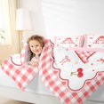 thumbnail image 3 of Catabedysis Cherry ABC Print A Full Size Comforter Sets For Girls,Personalized Monogrammed Gifts Bedding Comforter Set,Pink Reversible,3-Piece,1 Comforter and 2 Pillowcases, 3 of 7
