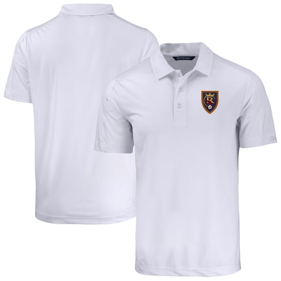 Men's-Cutter & Buck  White Real Salt Lake Big & Tall Prospect Eco Textured Stretch Recycled Polo