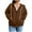 Brown, variant on Otntypg Plus Size Womens Athletic Hoodie Jackets Trendy Fall Long Sleeve Full Zip up Track Sweatshirts Tops Loose Oversized Baggy Outwear Coat with Pockets Dark Gray XXL