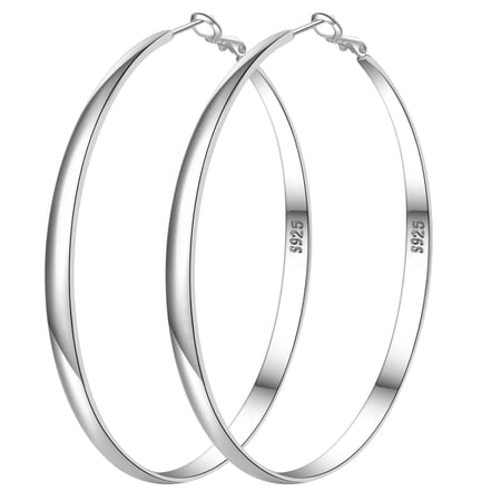 YOUNGYUE Sterling Silver Hoop Earrings for Women Large Hypoallergenic Thin Oversize Big Hoop Earring for Women Gifts